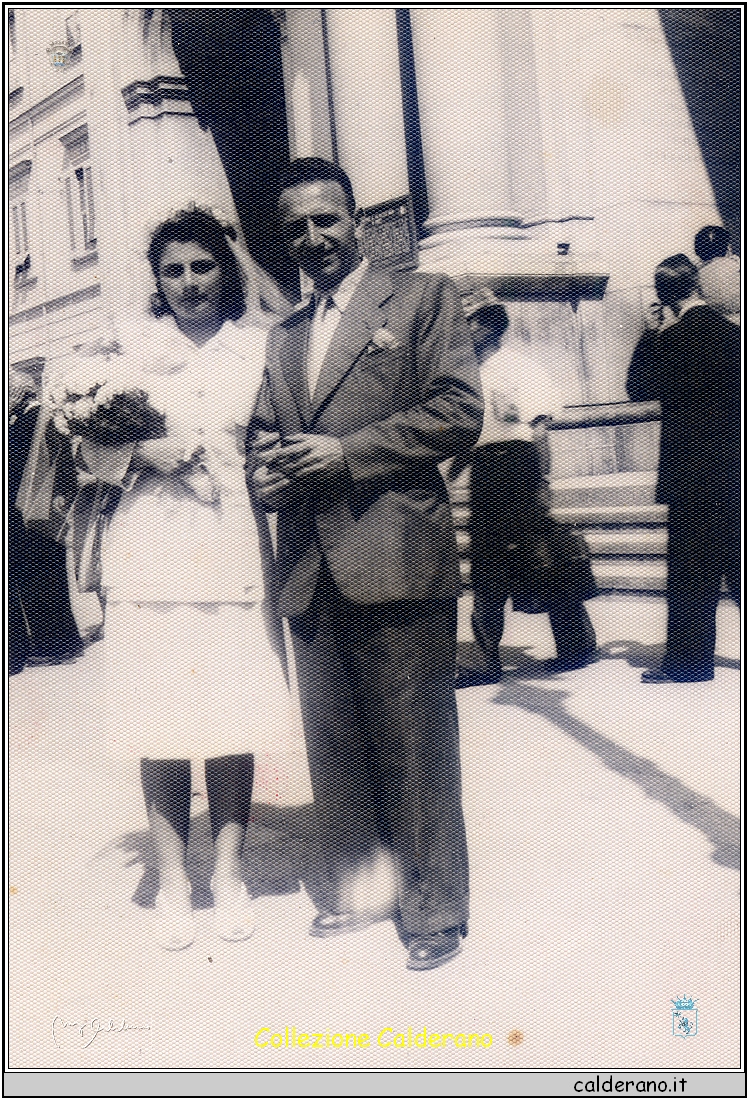 Gli sposi Franceschina Schettino e Biagio Labanchi - Pompei 5 Luglio 1947.jpg