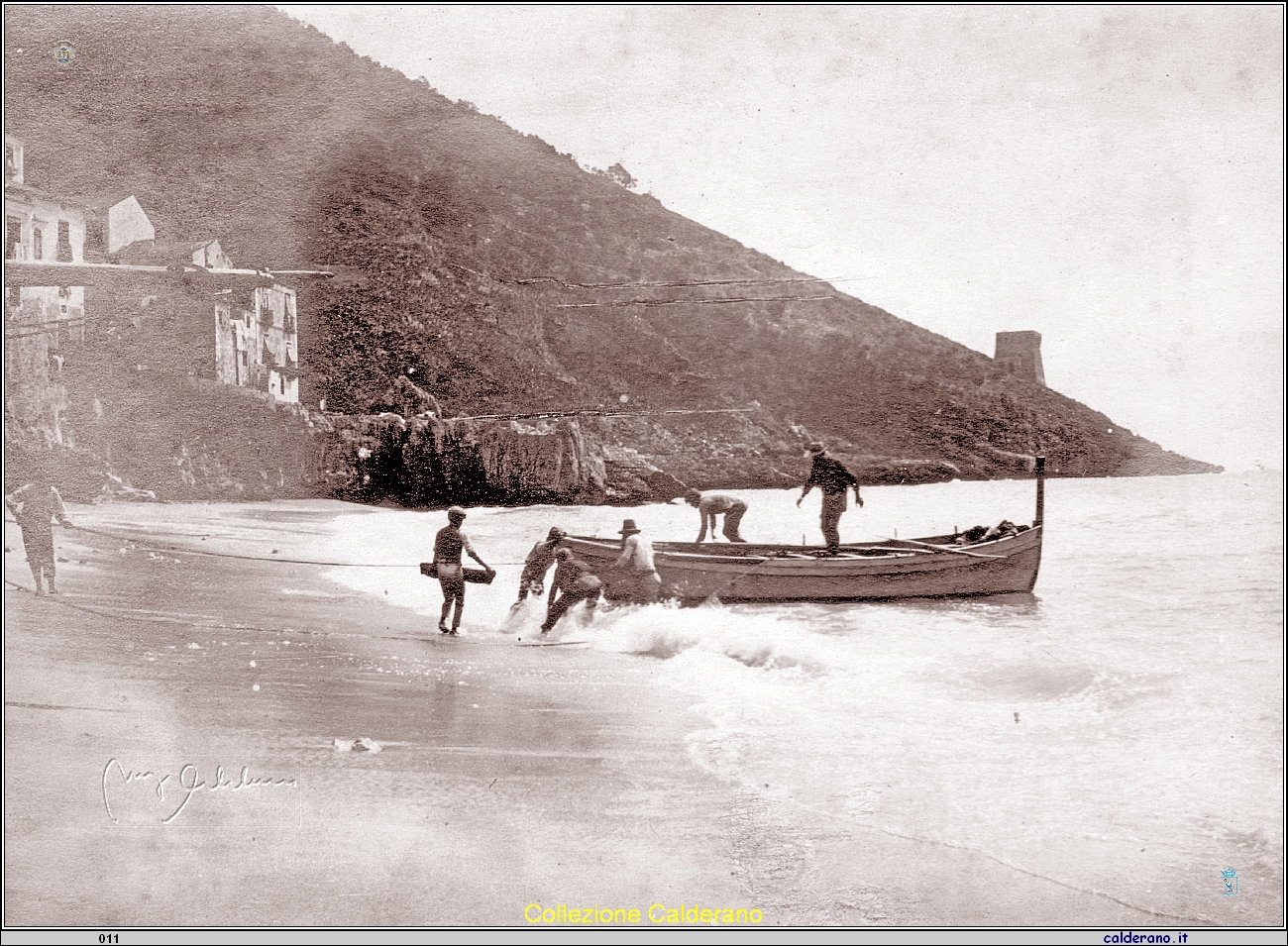 Tirare la barca con le falanghe prima della tempesta - La barca dei Giuvannuzzu.jpg