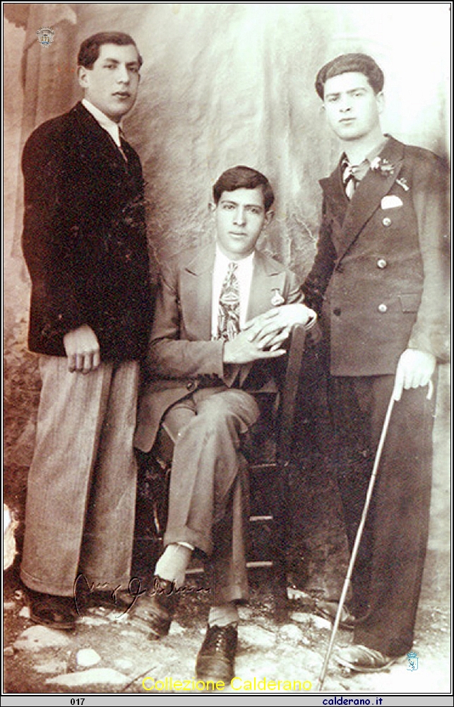 Peppinello Calderano, Vincenzo Colavolpe e Gigino Avigliano 30 Aprile 1933.jpg