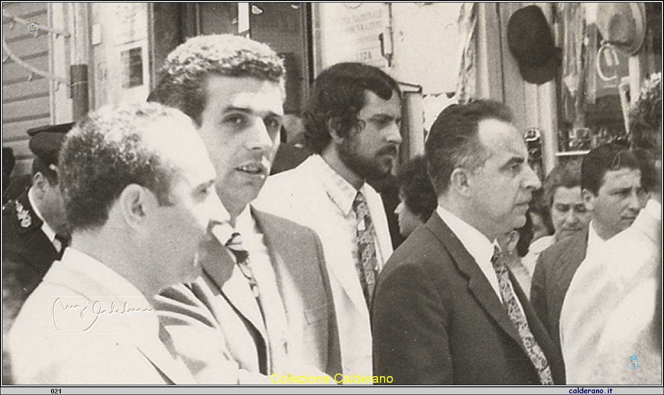 Biagio D'Attoli, Antonio Gambardella, Biagio Colavolpe e Nicola Ignacchiti alla Processione di San Biagio 1970.jpg