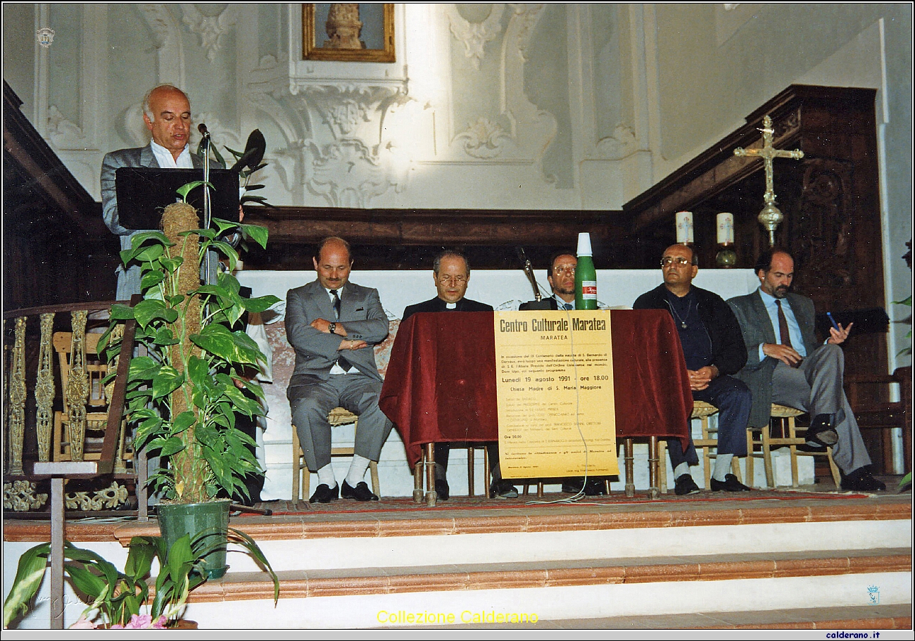 Francesco Fontana con Antonio Brando, il Vescovo Talucci, Francesco Sisinni, Padre Romualdo e Jose' Cernicchiaro - Celebrazione San Bernardo 1991.jpg