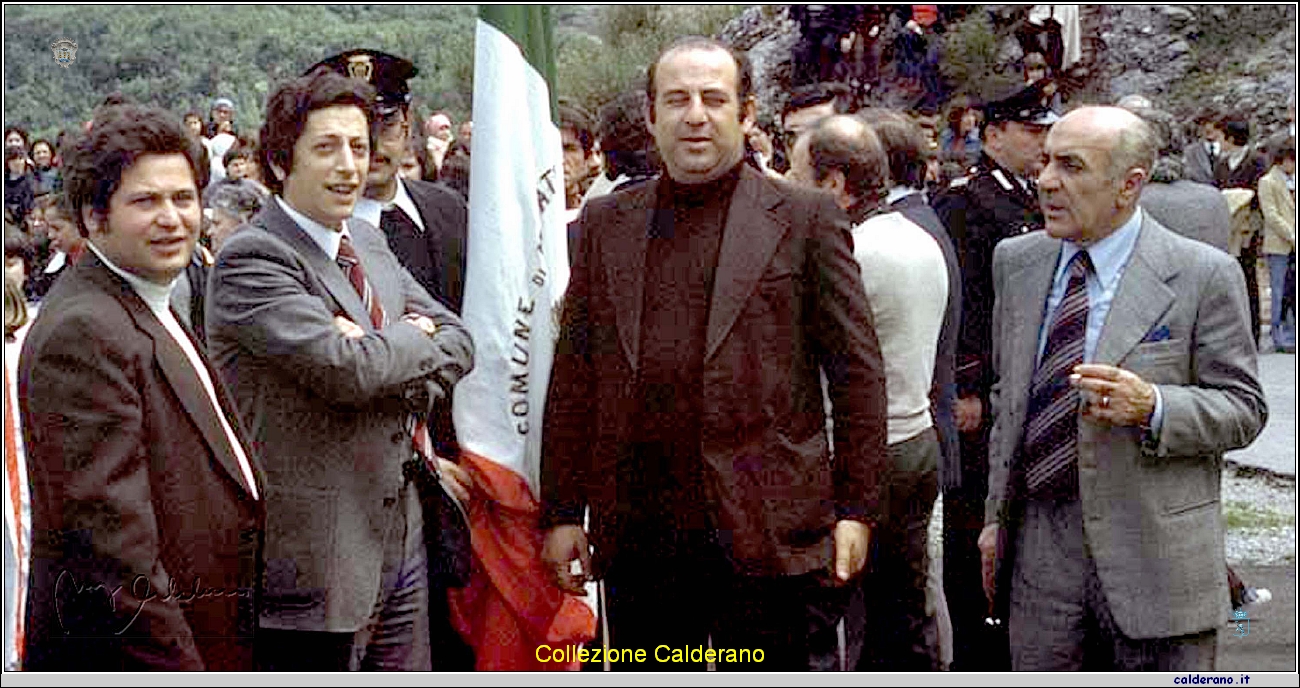 San Biagio e gli amministratori a Capo Casale - Antonio Manfredi, Fernando Sisinni, Arnaldo Schettino e Biagio Schettino.jpg