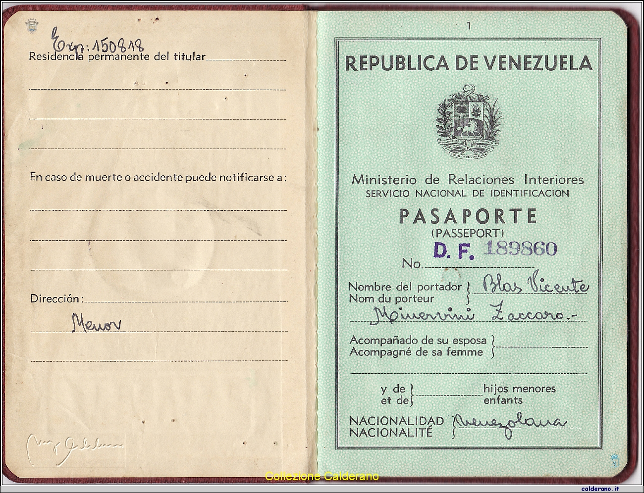 Passaporto di Blas Vicente Minervini 1.jpg