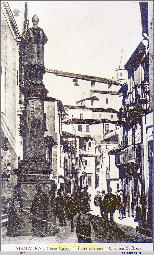 Cartolina - Corso Cavour - Parte Inferiore - Obelisco S.Biagio - 1920.jpg