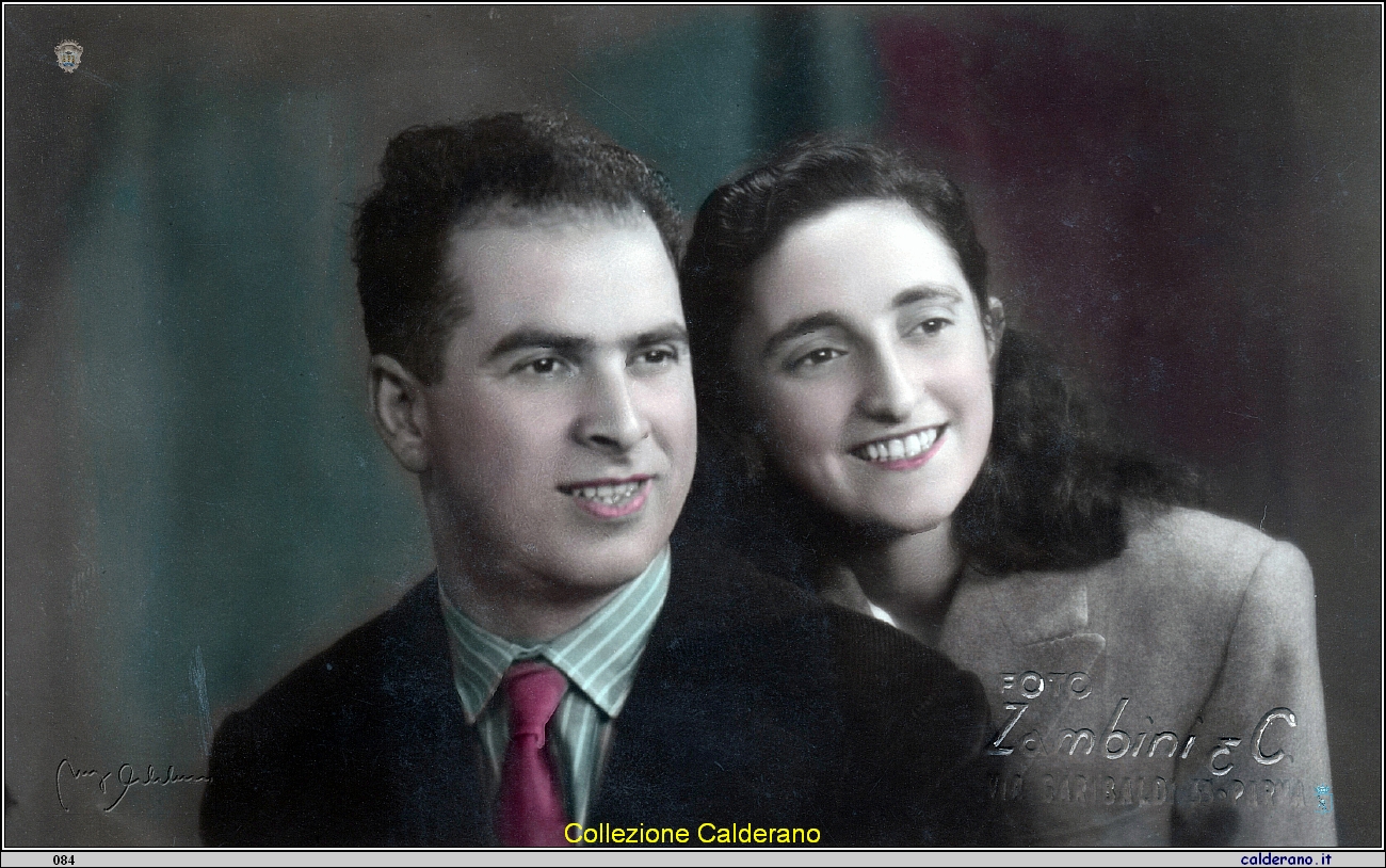 Luigi Avigliano e Francesca Mazzeo in viaggio di nozze - 22-10-1948.jpeg