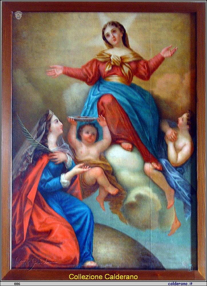 Tela ad olio della Madonna e Santa Lucia nella Basilica di San Biagio.JPG