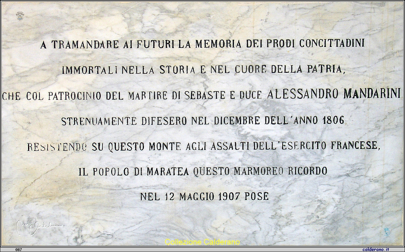 Lapide ad Alessandro Mandarini nella Basilica di San Biagio.JPG