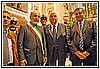 Fortunato Brando, Domenico Panza, Il Sindaco Franco Ambrosio, Domenico Limongi Fioravante e Nicola Fortunato - Delegazione Marateota ad Avetrana 2008.jpg