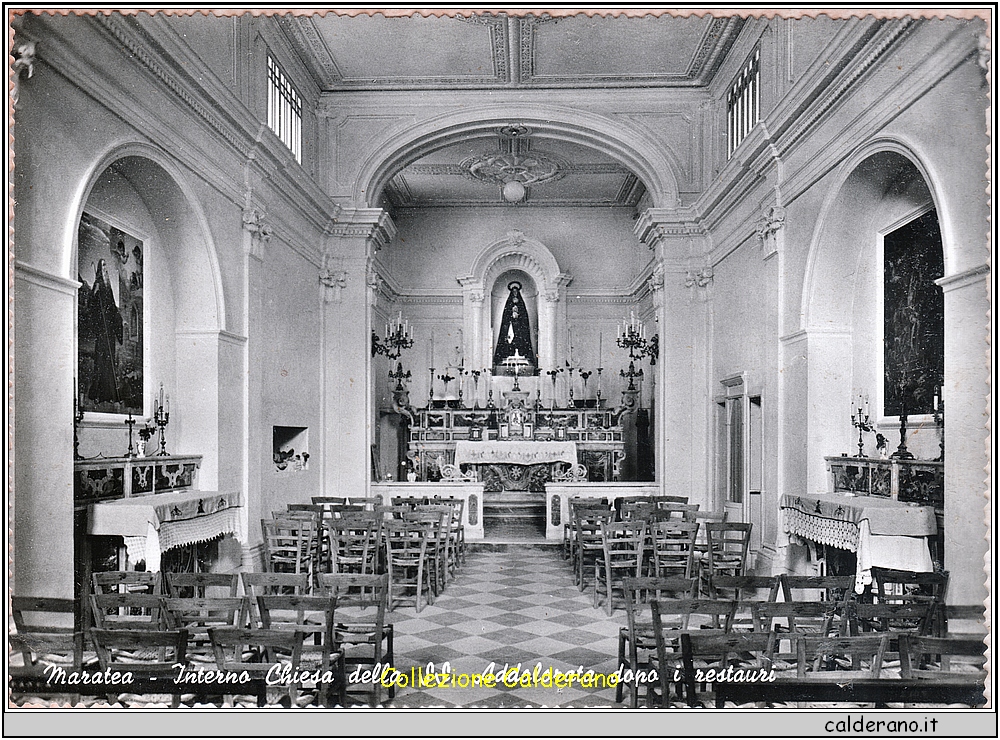 Maratea - Interno Chiesa della SS. Addolorata dopo i restauri - Cartolina.jpeg