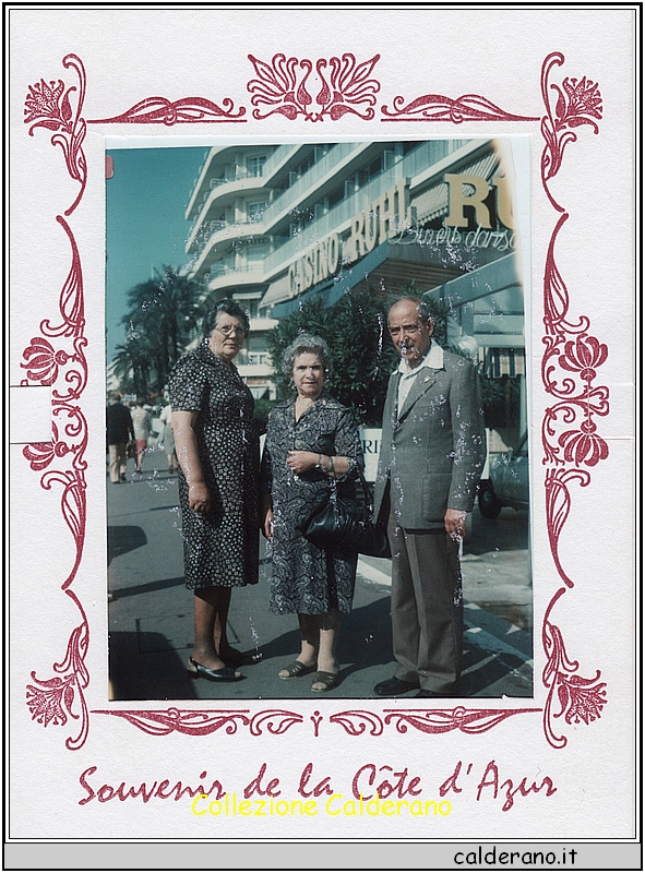 Souvenir de la cote d'azur Filomena Calderano, Giuseppina Liberatore e Vincenzo Colavolpe.jpeg