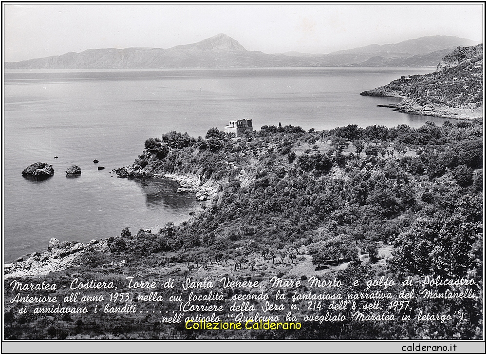 Costiera - Torre di Santavenere, Mare Morto e Golfo di Policastro - Anteriore all'anno 1953 - cartolina.jpeg