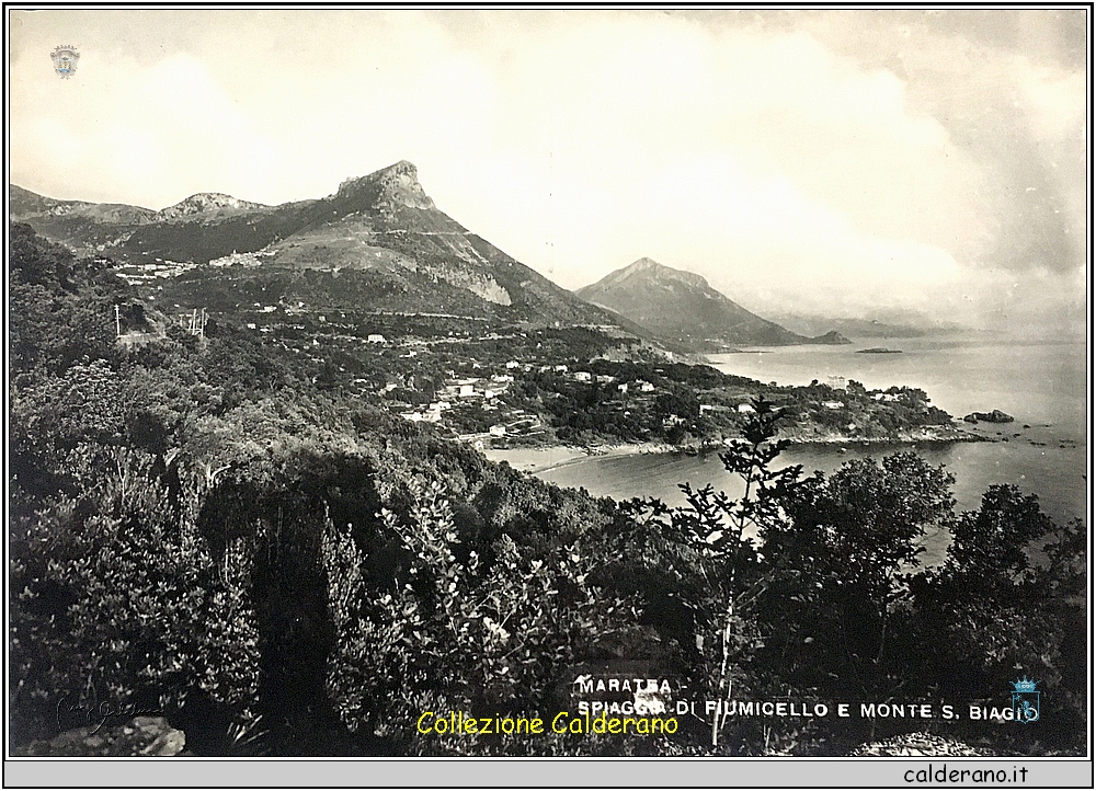 Spiaggia di Fiumicello e Monte san Biagio - Cartolina.jpg