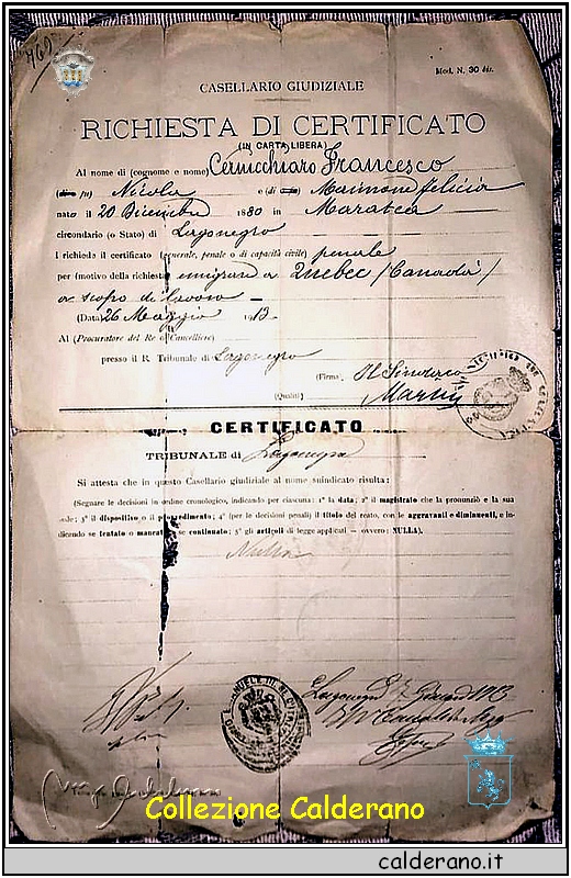 Richiesta Casellario Giudiziario 1913.jpg