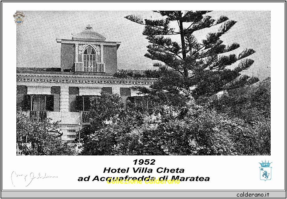 Hotel Villa Cheta ad Acquafredda di Maratea - Cartolina 1952.jpg