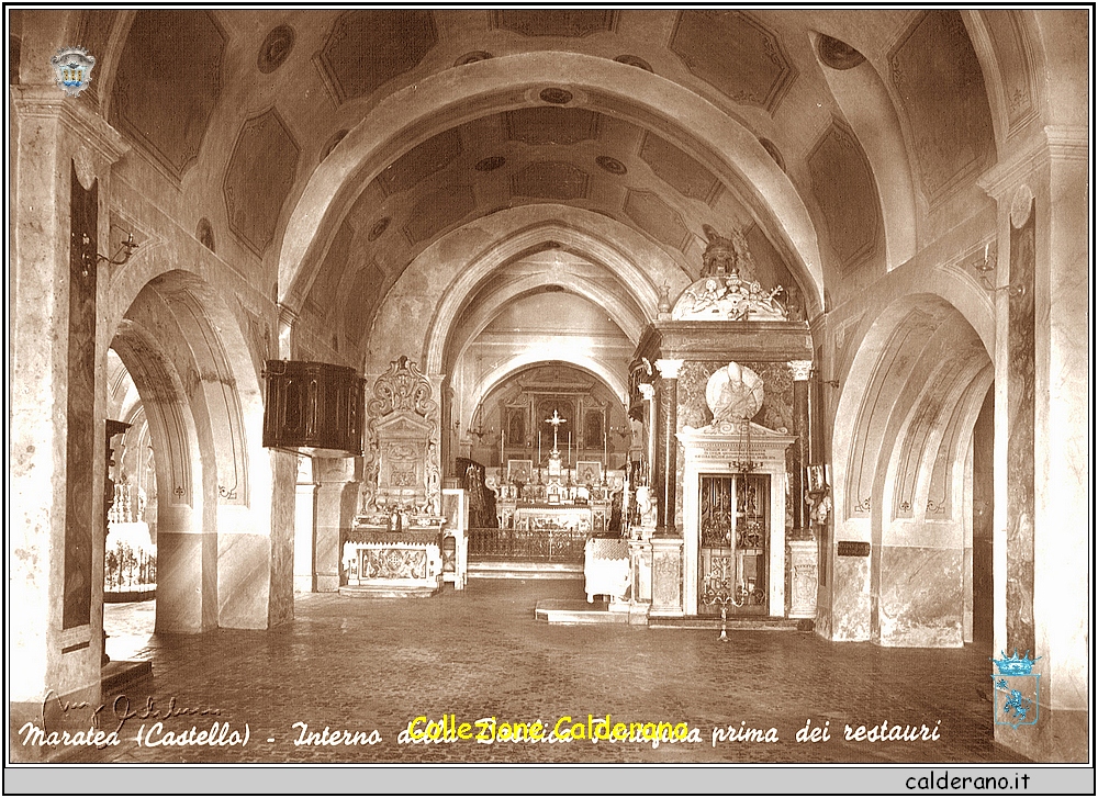 Interno della Basilica Pontificia prima dei restauri - Cartolina.jpg