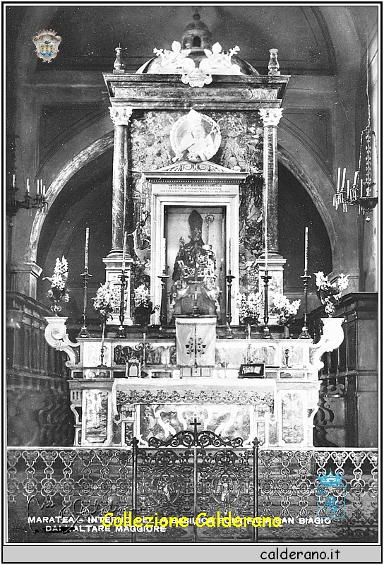 Interno della Basilica Pontificia San Biagio dall'Altare Maggiore - Cartolina.jpg