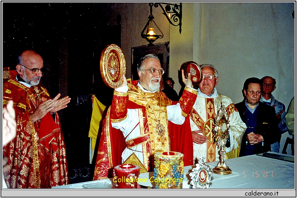 Mons Borghossion, Patriarca Nerses Bedros XIX, Padre Gennaro e Luigi Pastorino 2001.jpg