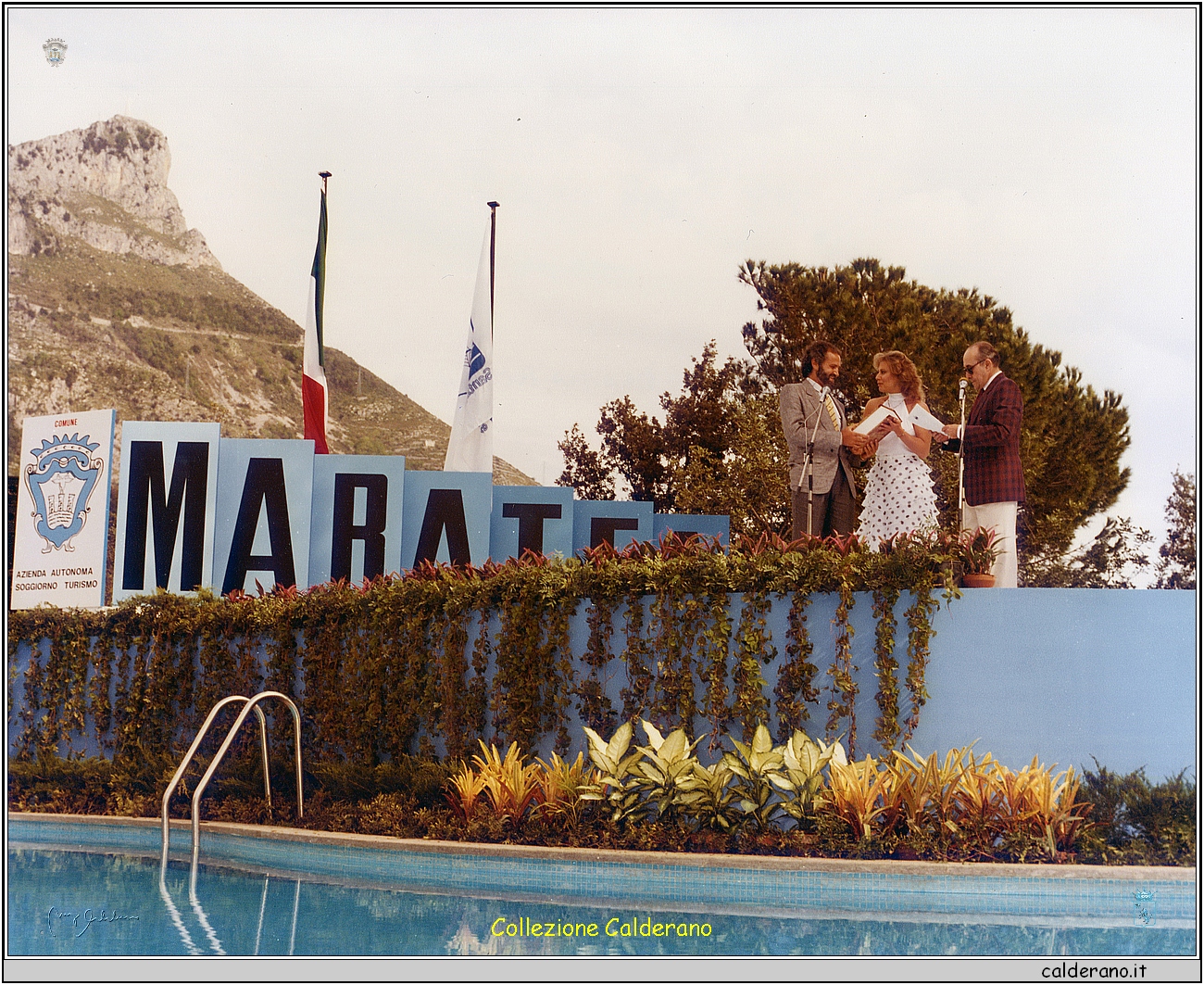 Gianni Versace, Daniela Poggi e Lello Bersani 1 - Premio Maratea 1983.jpg