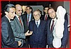 Francesco Sisinni con Enzo Scatragli e Amintore Fanfani a Palzzo San Michele 1992.jpg